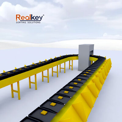 ราคาดี ภาระหนัก อายุการใช้งานยาว Tilt Tray Sorter กระเบื้องอุตสาหกรรมเสริมสร้าง อายุการใช้งาน 10+ ปี ออนไลน์