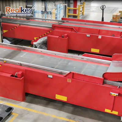 kualitas Conveyor teleskopik bertenaga motor listrik dengan ketinggian 700 mm hingga 1000 mm yang dapat disesuaikan dan tombol berhenti darurat pabrik