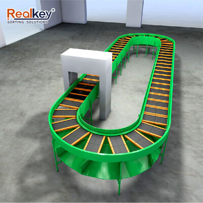 quality High Efficiency Bombay Type Split Tray Sorter 99.99% Accuracy, 11,520-21,600 pph, Double Row Trays factory