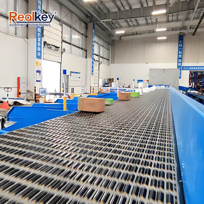 Harga bagus Realkey baru Modular Belt Sorter Sistem Pengelompokan Paket Otomatis dengan 3500 pcs / h Kapasitas 20kg Beban dan 99,99% Keakuratan Pengelompokan on line